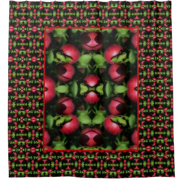 Red Apples On The Tree Nature Abstract  Shower Curtain (Front)