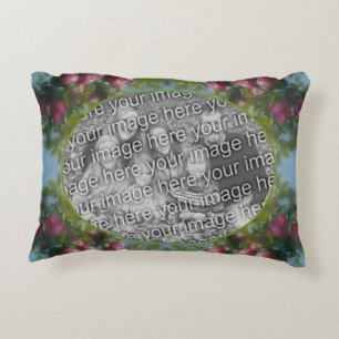 Red Apples On Tree Frame Add Your Photo Decorative Cushion