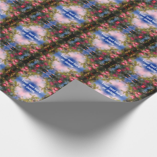 Red Apples On Tree Painting Abstract Personalised Wrapping Paper (Corner)