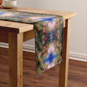 Red Apples On Tree Painting Abstract   Short Table Runner