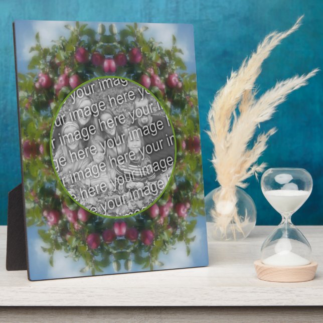 Red Apples On Tree Painting Add Your Photo Plaque (Side)