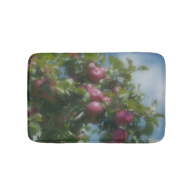 Red Apples On Tree Painting Bath Mat (Front)