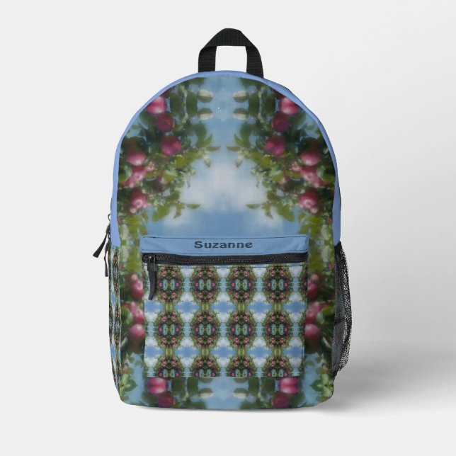 Red Apples On Tree Painting Personalised Printed Backpack (Front)