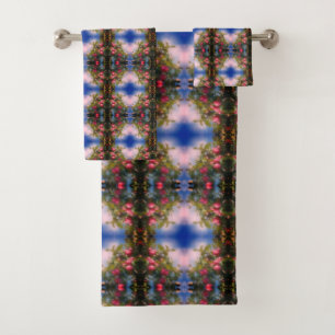 Red Apples On Tree Photo Painting Abstract Bath Towel Set