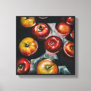 Red Apples Painting   Apples In Water Canvas Print