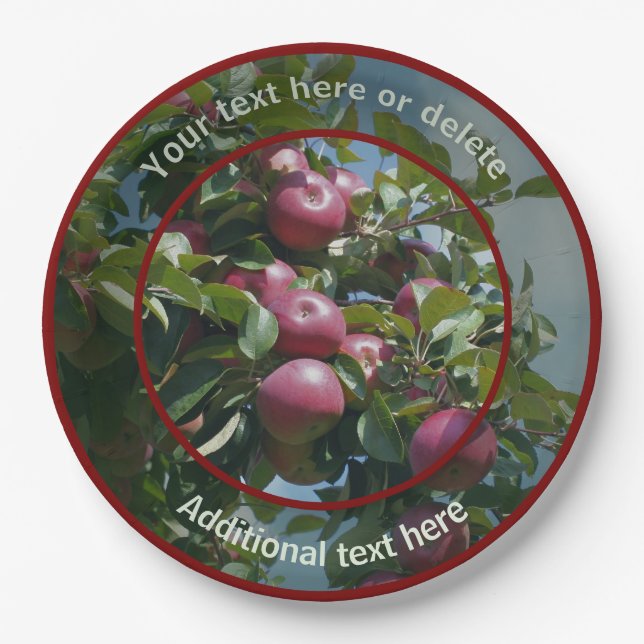Red Apples Ready For Picking Personalised Party  Paper Plate (Front)