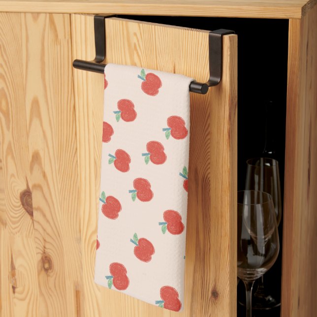 Red apples tea towel (Thirds Fold)