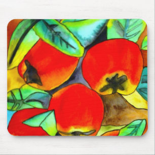 Red Apples watercolor fruit art painting Mouse Mat