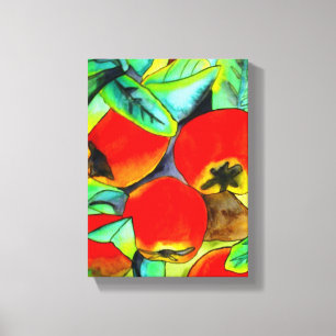 Red Apples watercolor original art painting Canvas Print