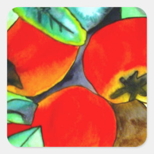 Red Apples watercolor original art painting Square Sticker