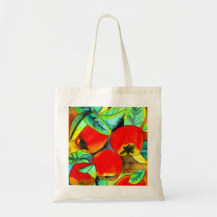 Red Apples watercolor original art painting Tote Bag