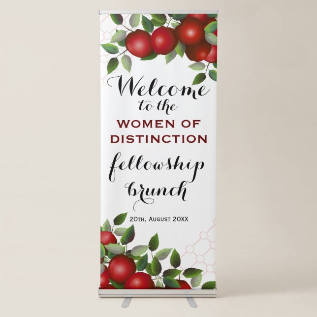 Red Apples Welcome | Wedding Retractable Banner (Front)