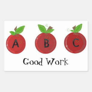 Red Apples with ABC's Rectangular Sticker