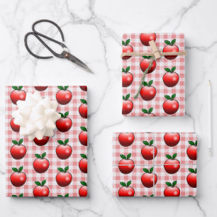 Red Apples Wrapping Paper Sheet