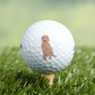 Red Apricot Golden Doodle Golf Balls