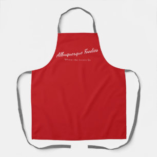 Red apron with Albuquerque Foodies Logo
