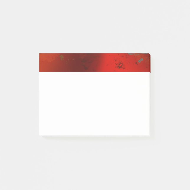 Red, Aqua & Gold Grunge Digital Abstract Art Post-it Notes (Front)