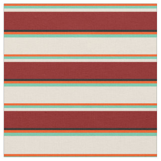Red, Aquamarine, Bisque, Maroon & Black Coloured Fabric