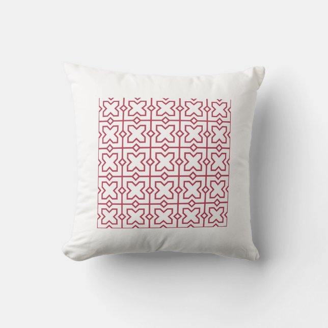 Red Arabic design Ramadan Decor Cushion (Front)