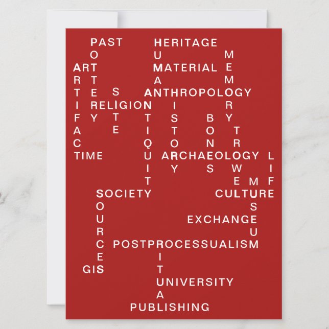 Red Archaeology and Anthropology Crossword Puzzle (Front)