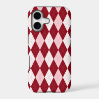 Red Argyle Crimson Pink Small Diamond Shape
