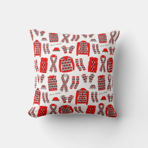 Red Argyle Pattern Items Pillow