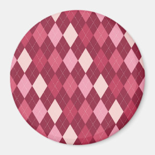 Red argyle pattern magnet