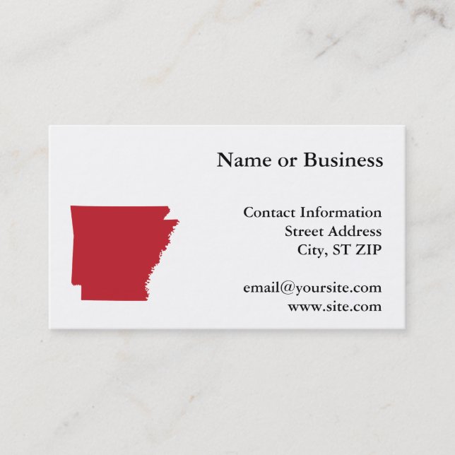 Red Arkansas Business Card (Front)