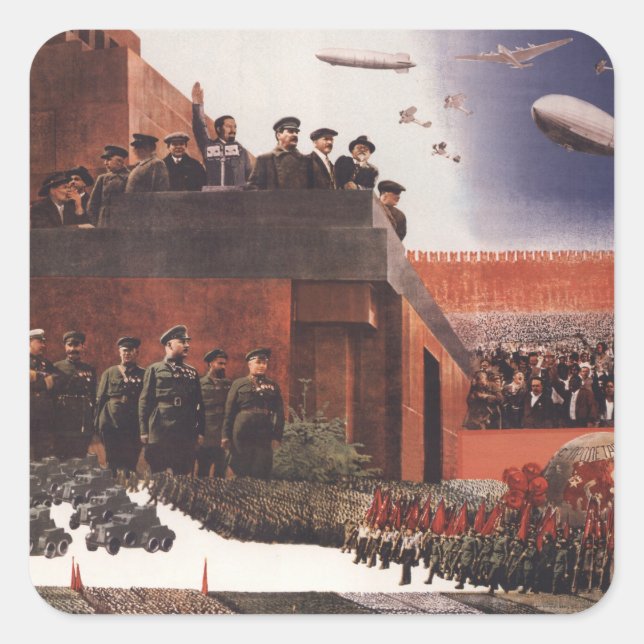 Red Army Square Sticker (Front)