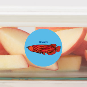 Red Arowana fish cartoon illustration