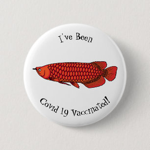 Red Arowana fish cartoon illustration 6 Cm Round Badge
