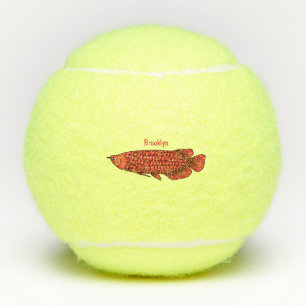 Red Arowana fish cartoon illustration Tennis Balls