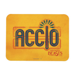 Red Art Deco ACCIO™ Spell Graphic Magnet