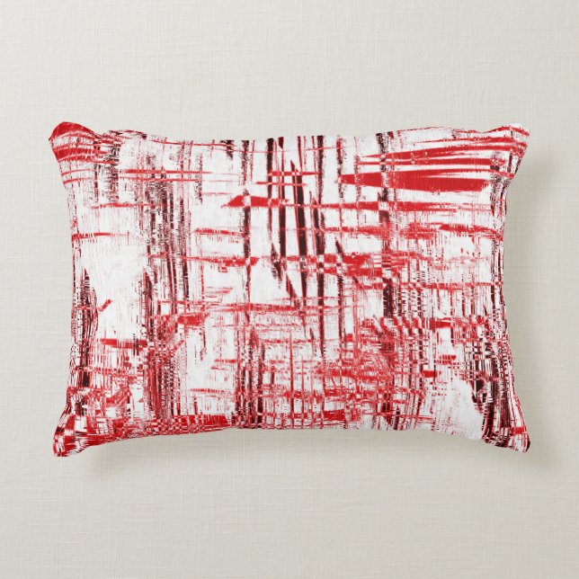 Red Art Deco Decorative Cushion (Front)