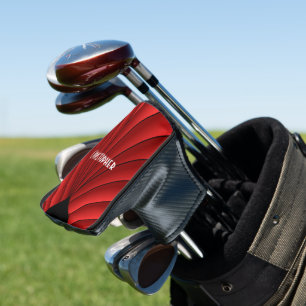 Red Art Deco Design Golf Head Cover