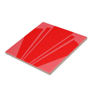 Red Art Deco Design Tile