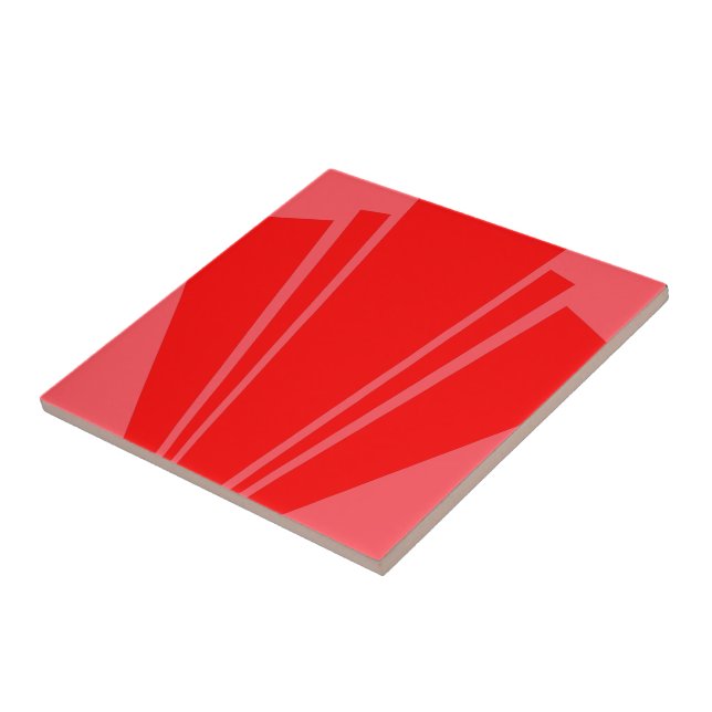 Red Art Deco Design Tile (Side)