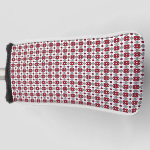 Red Art Deco Pattern Golf Head Cover