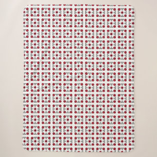 Red Art Deco Pattern Sherpa Blanket