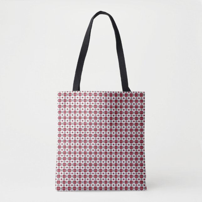 Red Art Deco Pattern Tote Bag (Front)