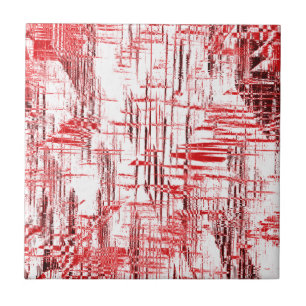Red Art Deco Tile
