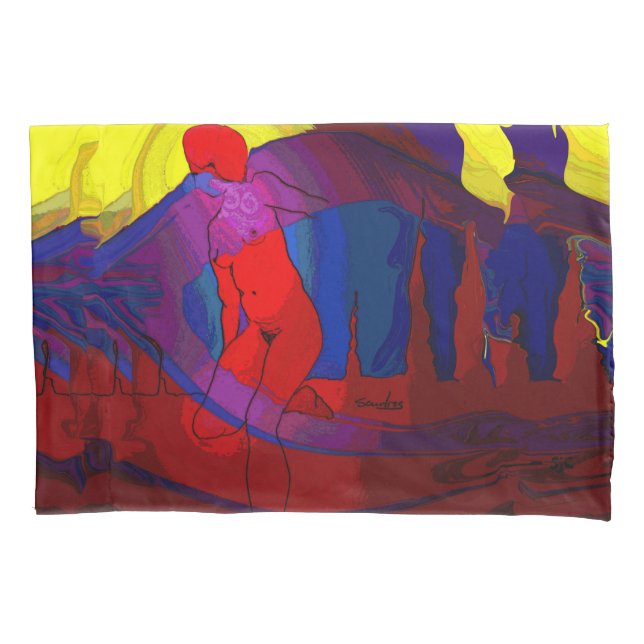 Red Art Lady Pillowcase (Front)