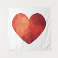 Red artistic cubism heart
