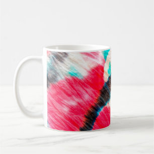 Red Artistic Dirty. Shibori Pattern. Summer Brush Coffee Mug