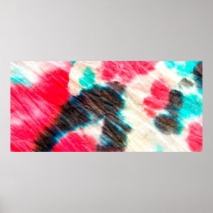 Red Artistic Dirty. Shibori Pattern. Summer Brush  Poster