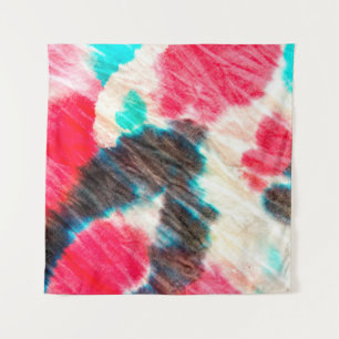 Red Artistic Dirty. Shibori Pattern. Summer Brush Tapestry