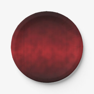 Red Artsy Gothic Ombre Paper Plate
