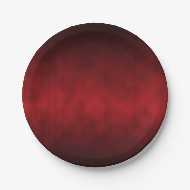 Red Artsy Gothic Ombre Paper Plate (Front)