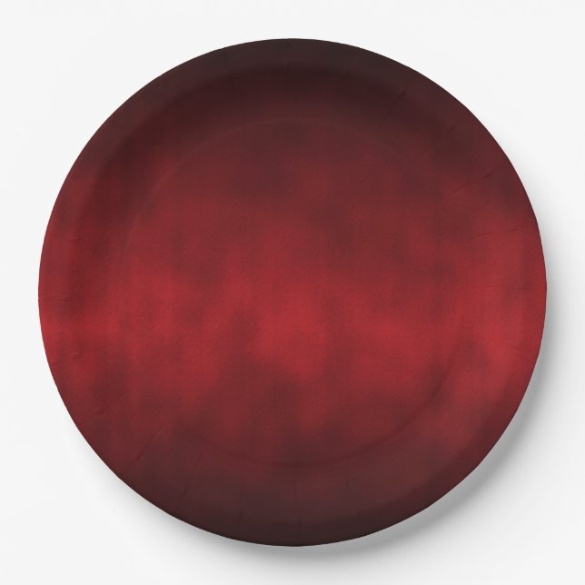 Red Artsy Gothic Ombre Paper Plate (Front)