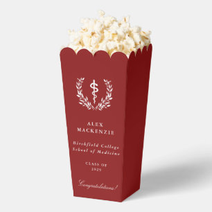 Red Asclepius+Laurel Wreath Medical Graduation Favour Box
